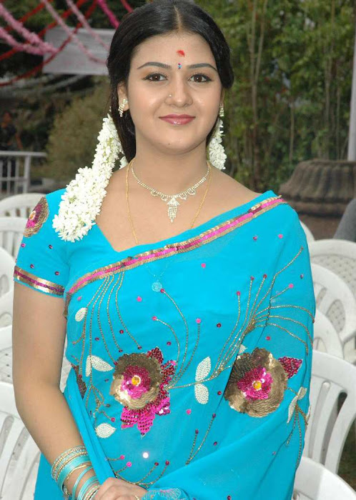 tollywood jyothi krishna in blue saree cute stills